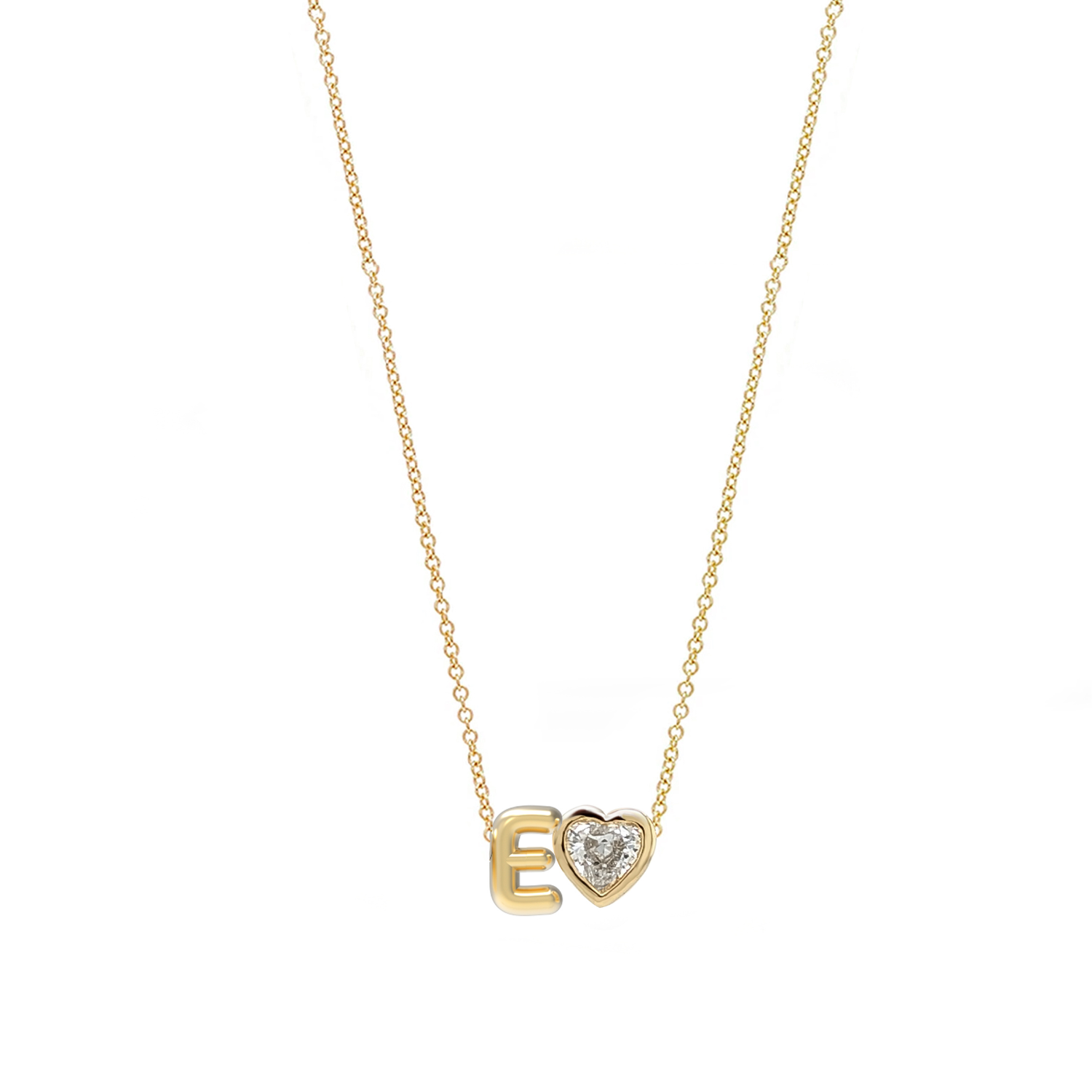 Solid Bubble Letter Initial Necklace – Adina Eden